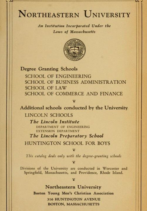 Parchment-colored title page of the 1928-1929 Course Catalogs