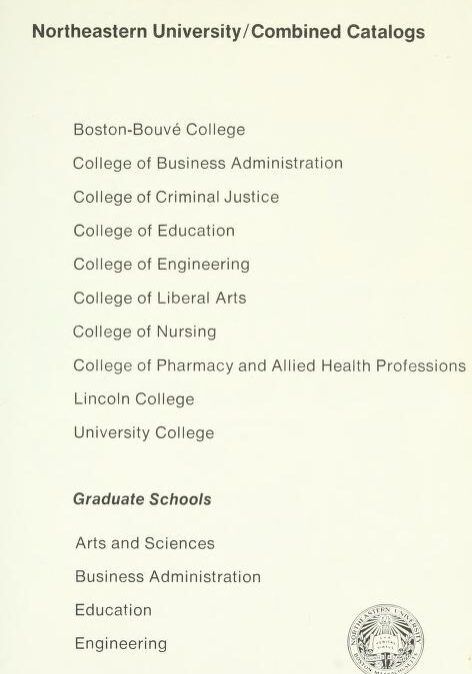 Parchment-colored title page of the 1972-1973 Combined Course Catalogs