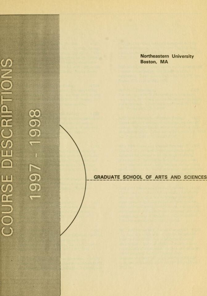 Parchment colored title page of the 1997-1998 Graduate School of Arts and Sciences Course Descriptions